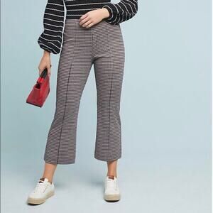 Anthropologie Eva Franco Houndstooth Crop Flare Pants